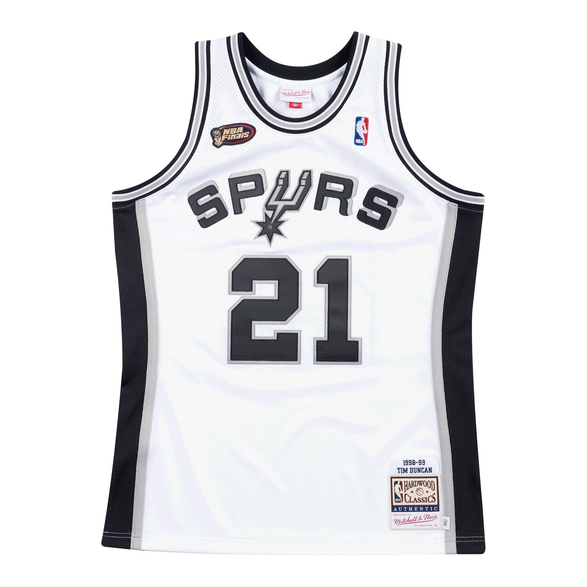 Tim Duncan #21 San Antonio Spurs 1998-99 Mitchell & Ness Authentic NBA Jersey White