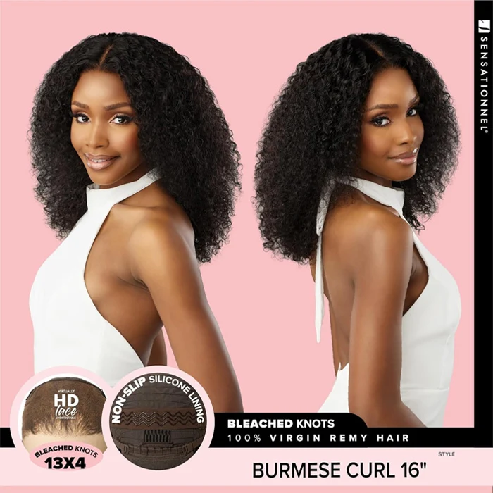 Sensationnel Pearlish Virgin Remy Human Hair 15A Glueless HD 13x4 Lace Frontal Wig - BURMESE CURL 16