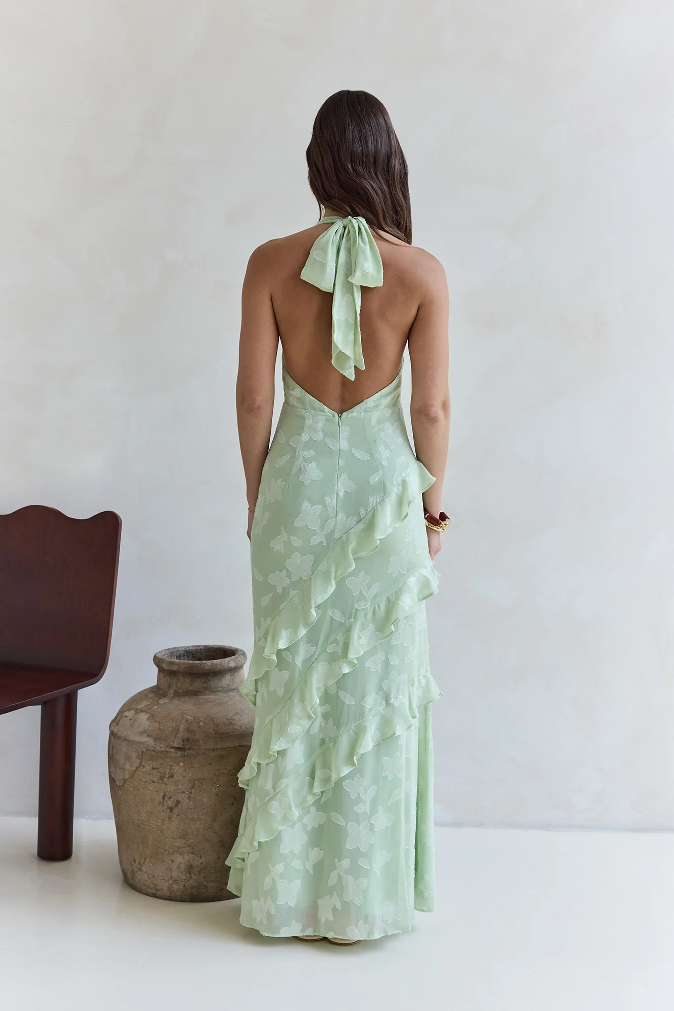 Dream Catchers Halter Maxi Dress Green