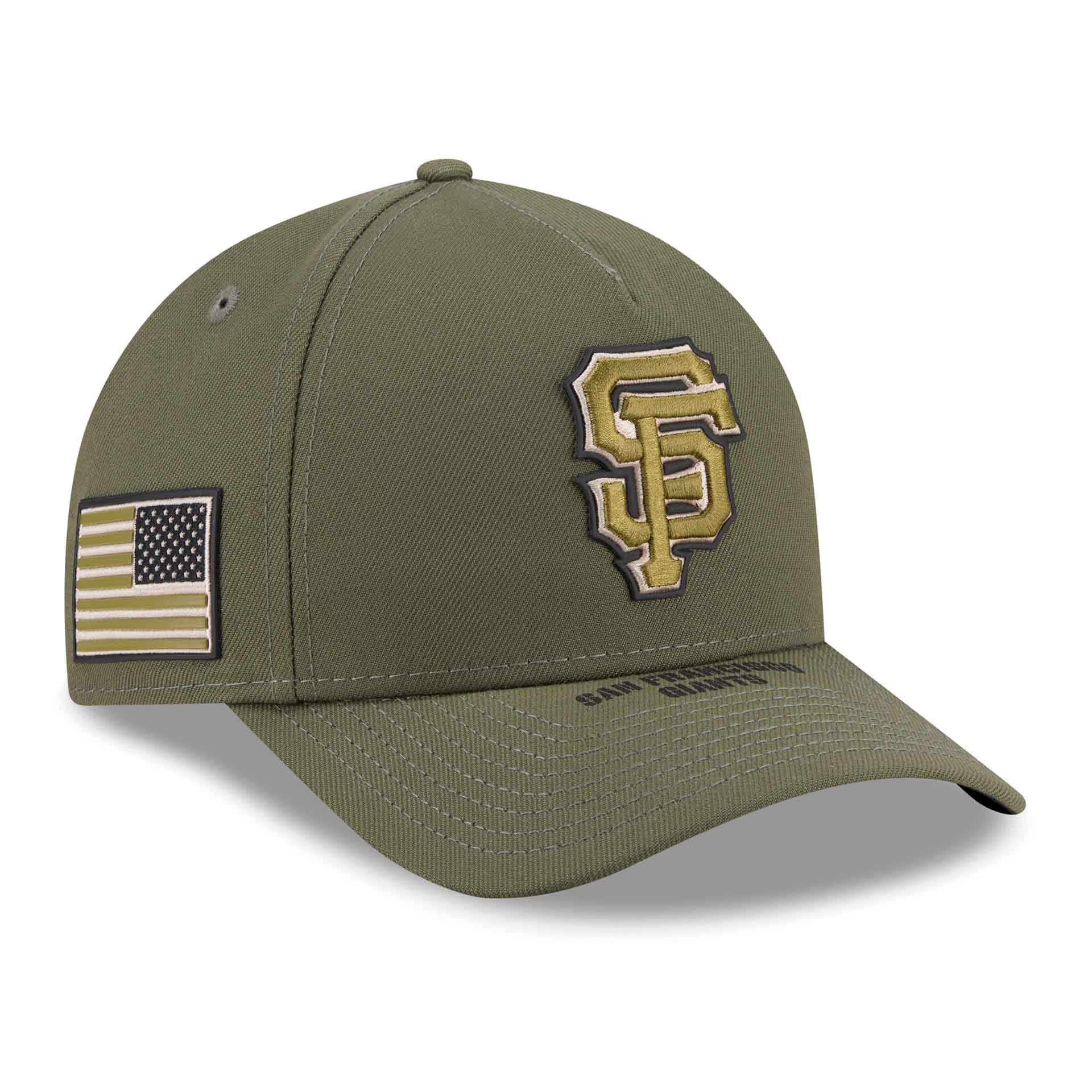 San Francisco Giants 2026 MLB Armed Forces 9FORTY M-Crown A-Frame Adjustable Cap Olive