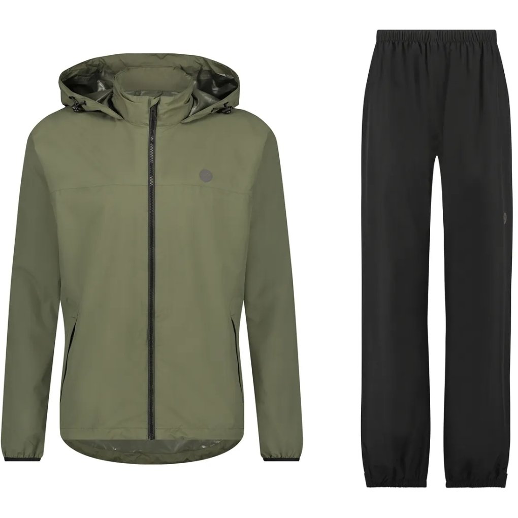 AGU Essential GO Rain Suit - Set of Rain Pants and Rain Jacket - army green