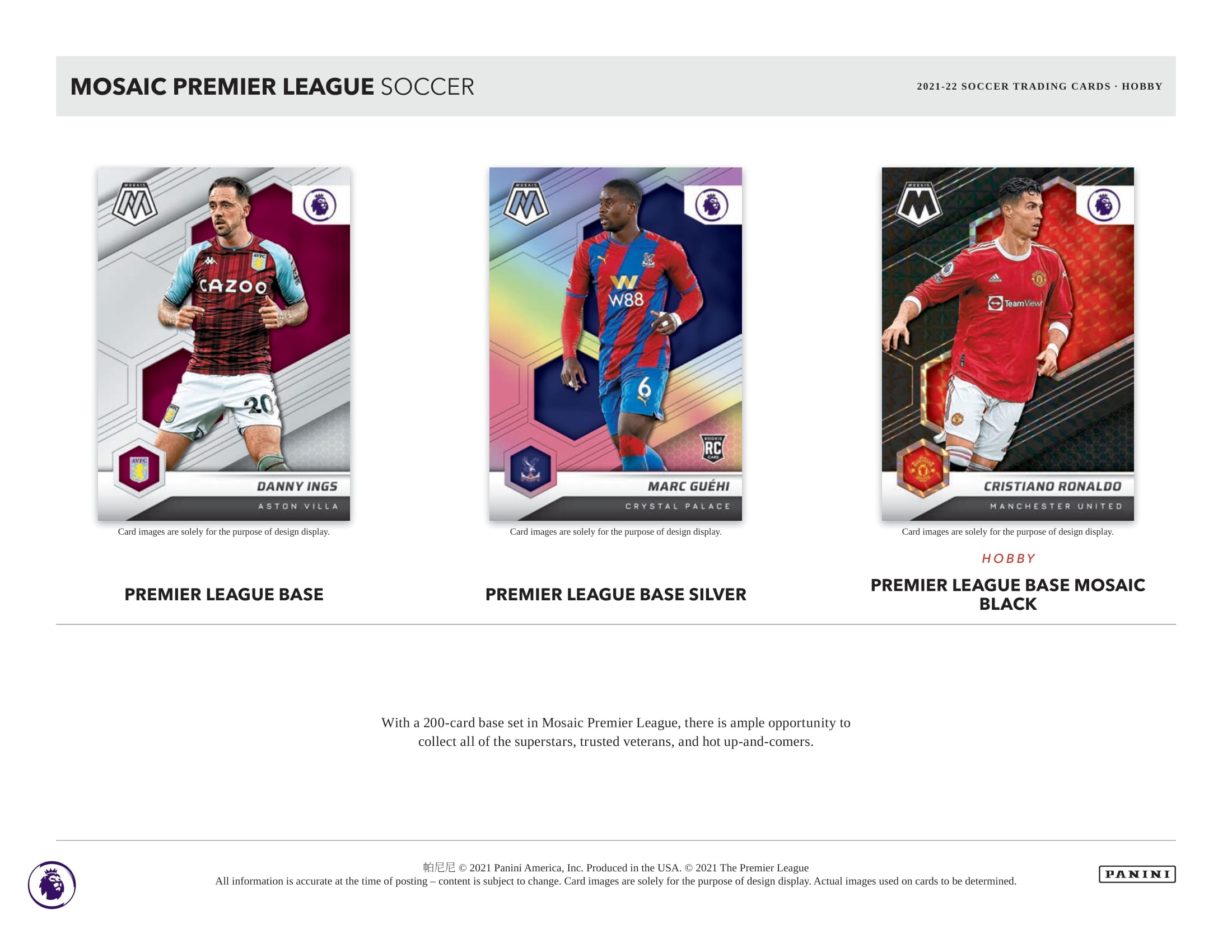 2021/22 Panini Mosaic Premier League EPL Soccer Hobby Booster Pack