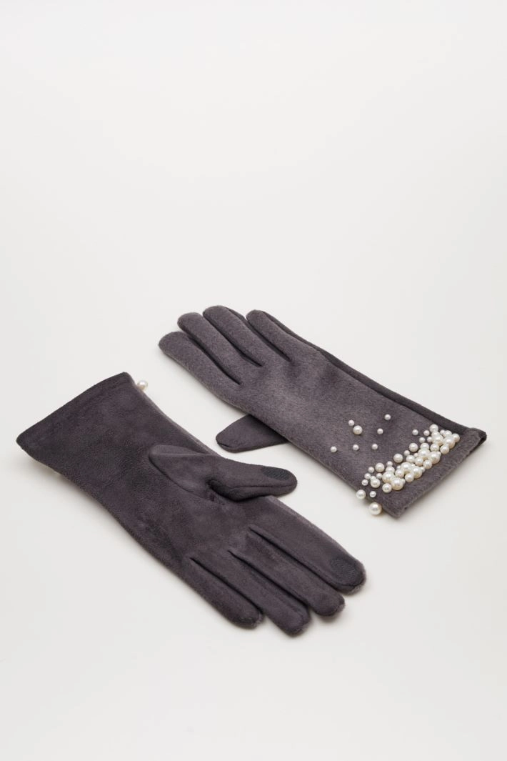 Beaded gloves - GREY
