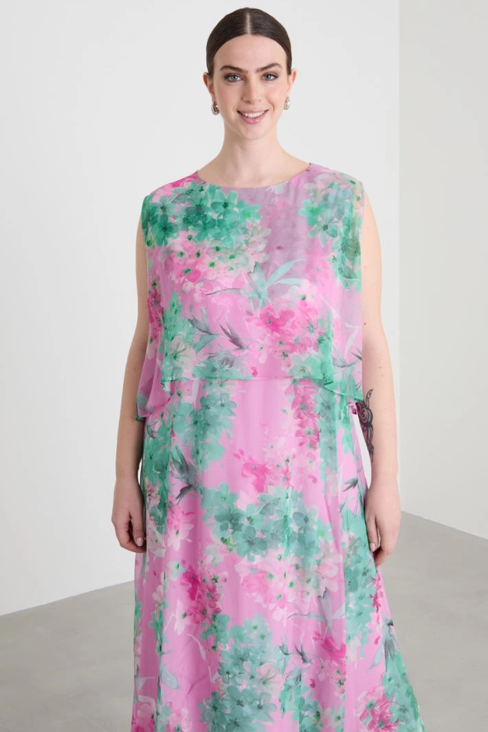 Midi georgette dress - PINK