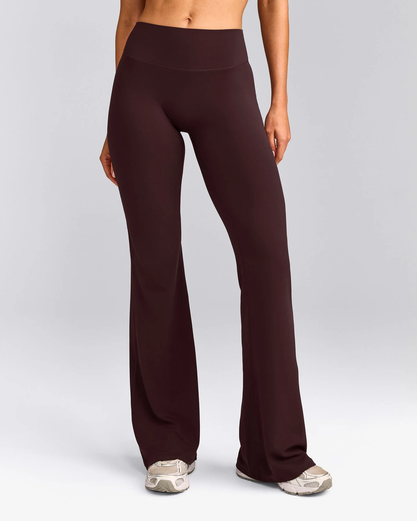SoftMotion™ Flared Bottoms with Grey Logo | Plum Brown