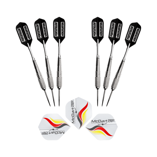 6 loose McDart steel darts