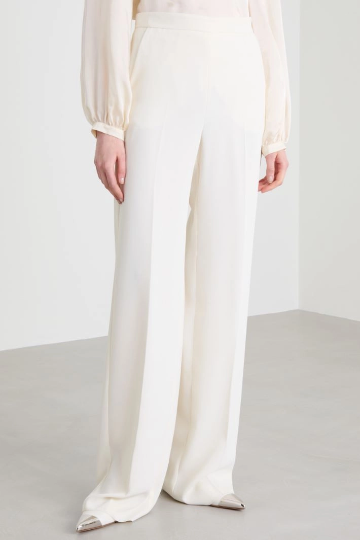 High-waist straight trousers - IVORY