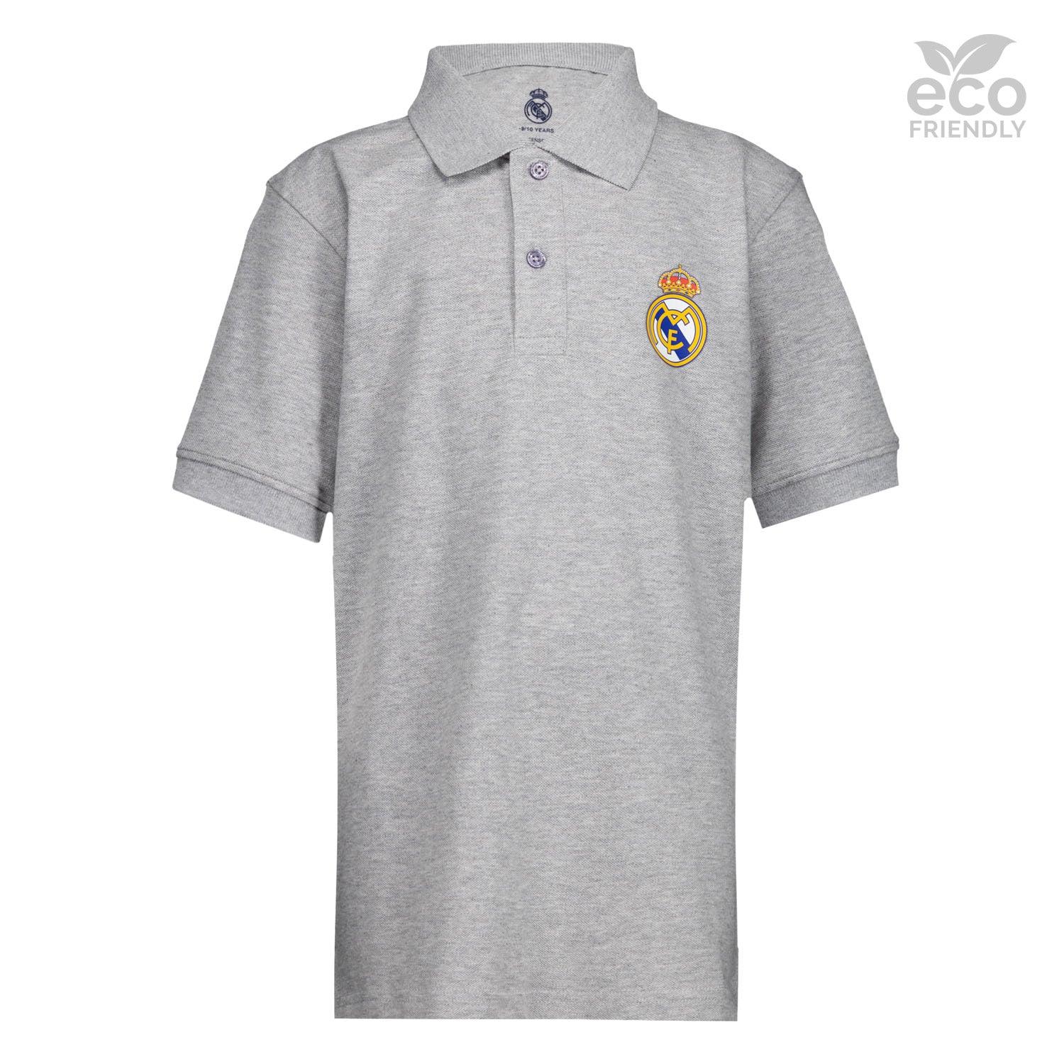 Kids ECO Essentials Real Madrid Color Crest Polo Light grey