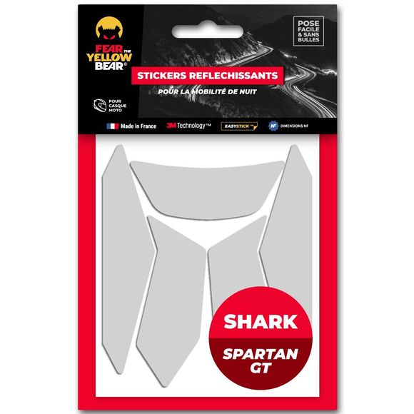 Fear The Yellow Bear REPLICA SHARK SPARTAN GT Reflective Stickers - WhiteRef: FYB0018