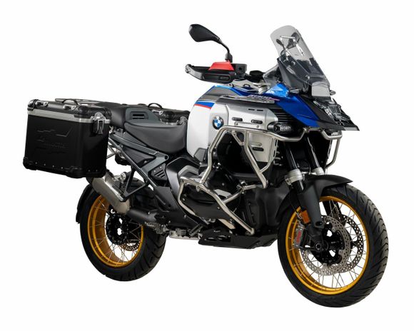 Touratech suitcase Complete kit ZEGA Evo 38/38 - Gray support included - Black anodizedBMW 1300 R 1300 GS ADVENTURE - 2024 - 2026Ref: Trt01305A / 01-035-7812-0