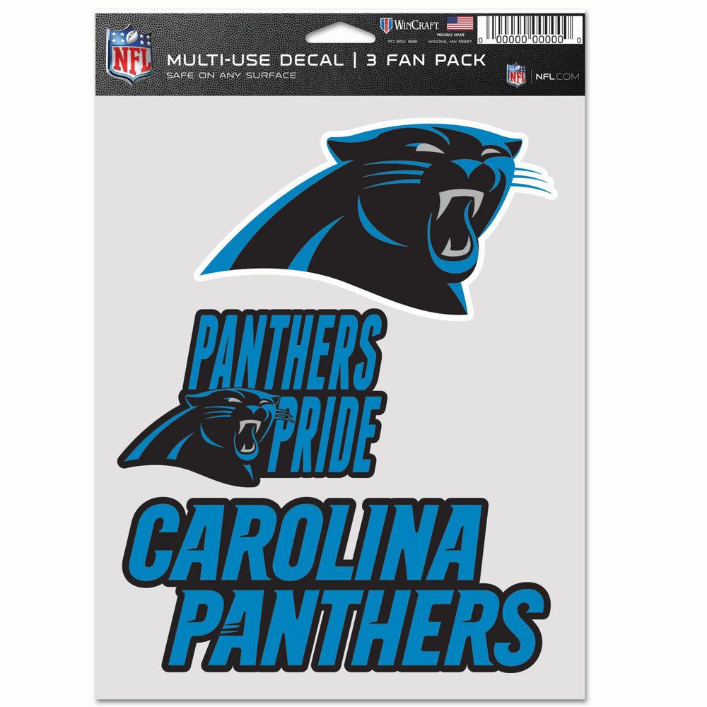 Carolina Panthers Multi-Use NFL Decals Set (3 Pcs.)