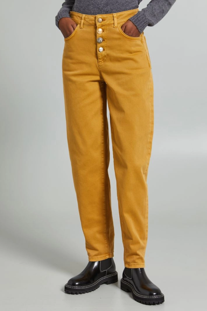 Baggy buttoned trousers - MUSTARD