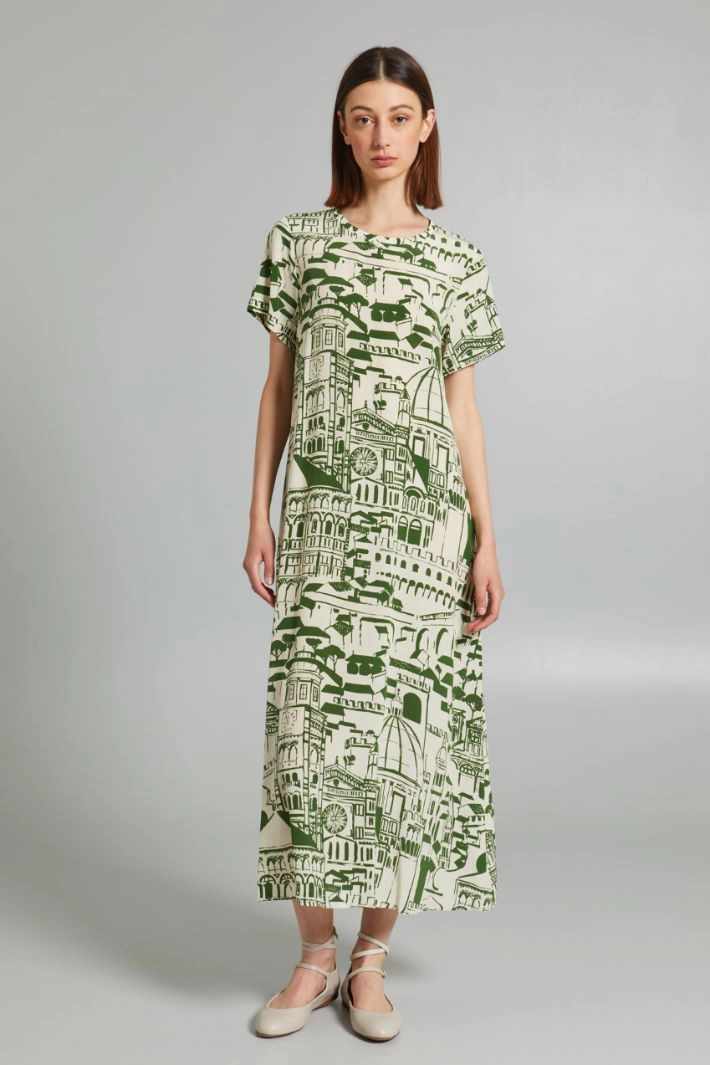 Long pure silk dress - GREEN BUTTER