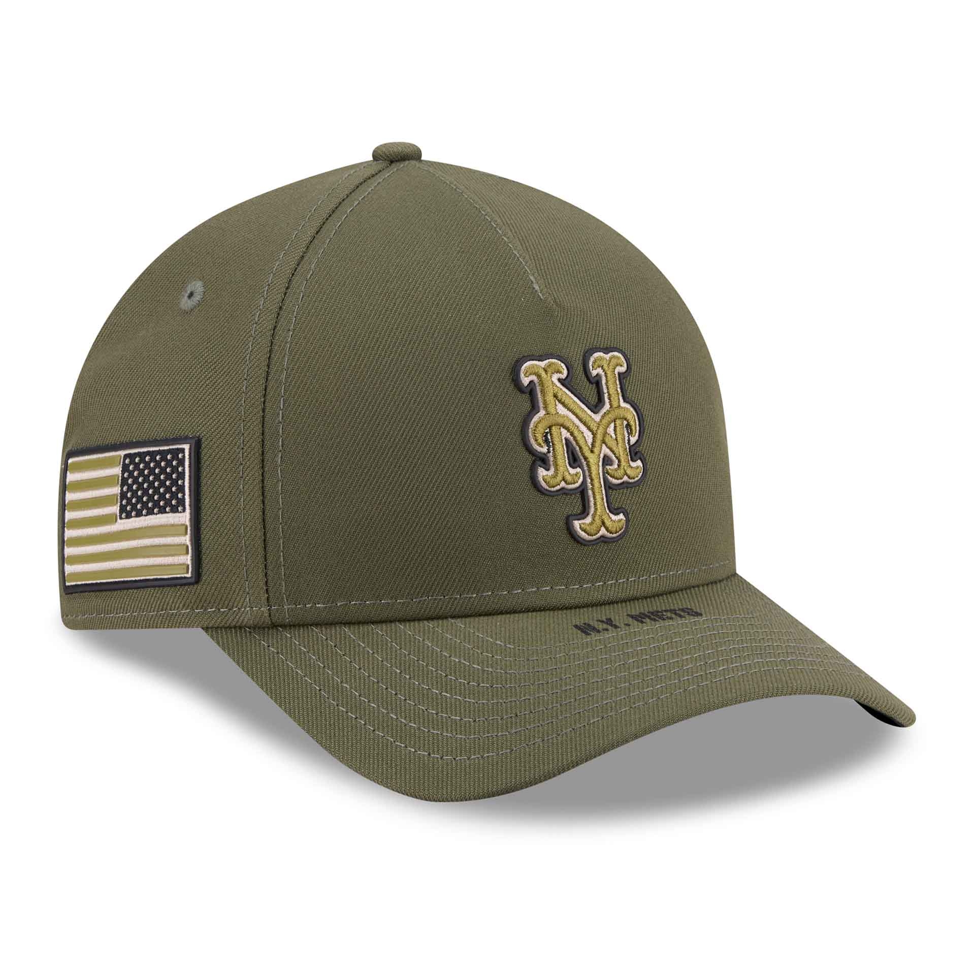 New York Mets 2026 MLB Armed Forces 9FORTY M-Crown A-Frame Adjustable Cap Olive