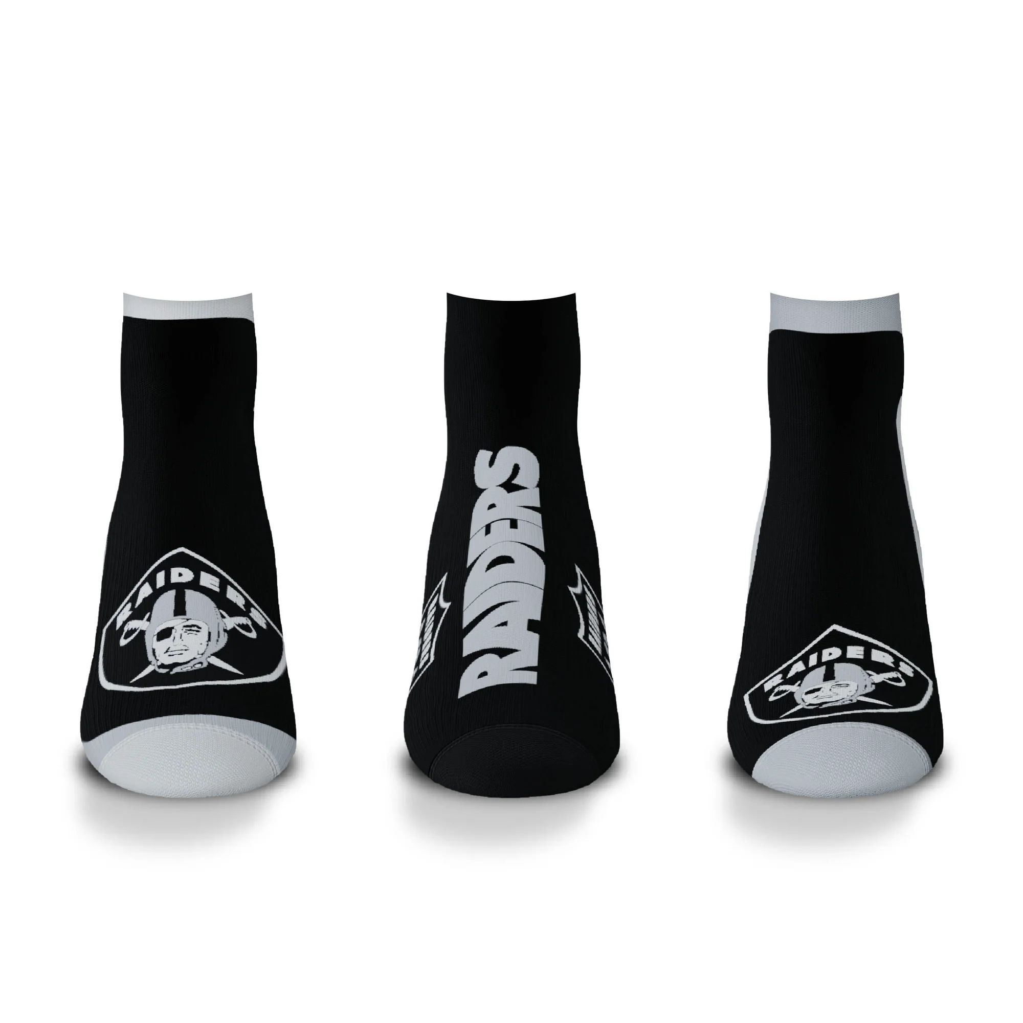 Las Vegas Raiders No Show NFL Socks 3-Pack