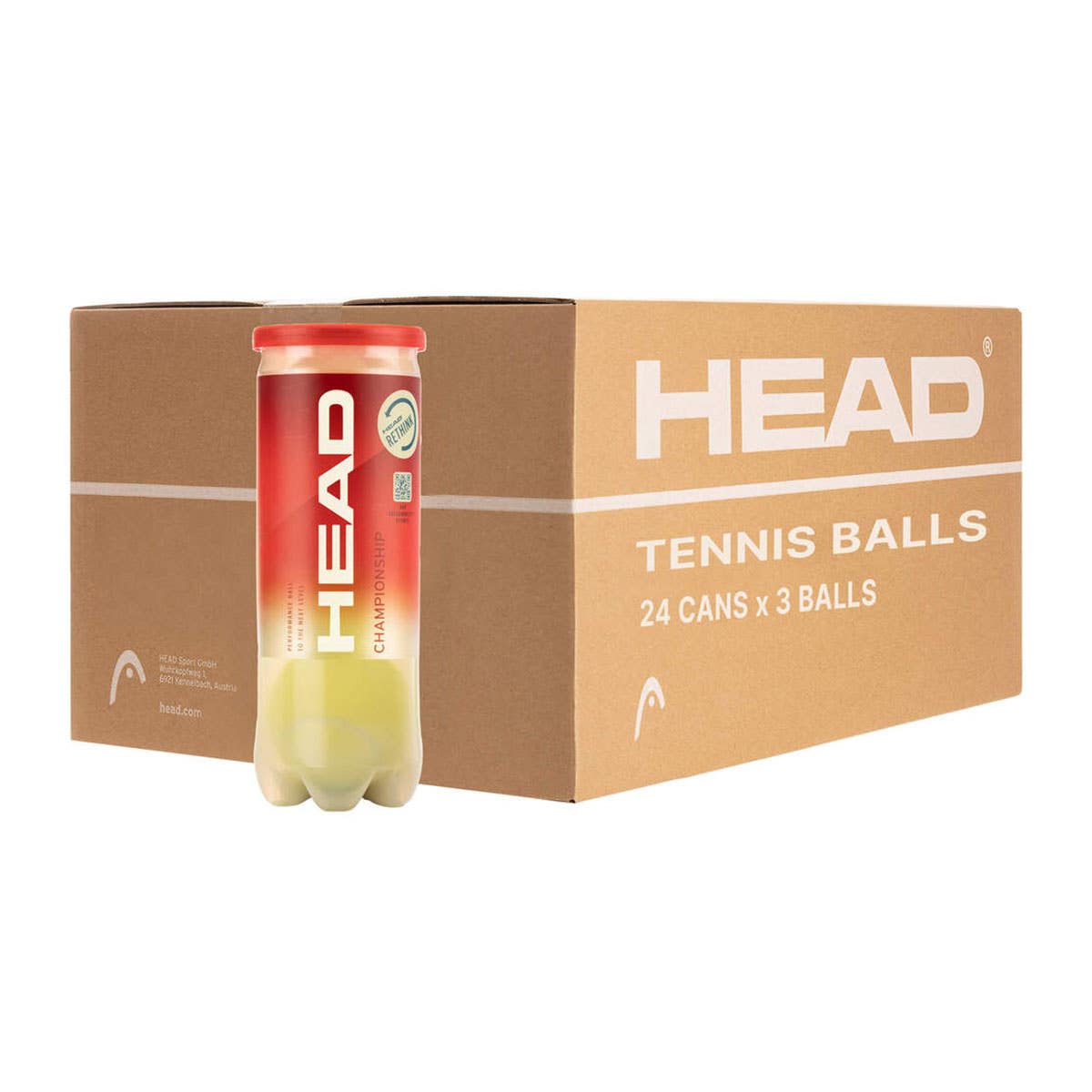 BOX 24 CANS 3 TENNIS BALLS HEAD CHAMPIONSHIP