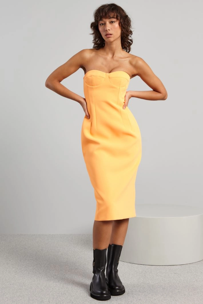 Bustier midi dress - ORANGE