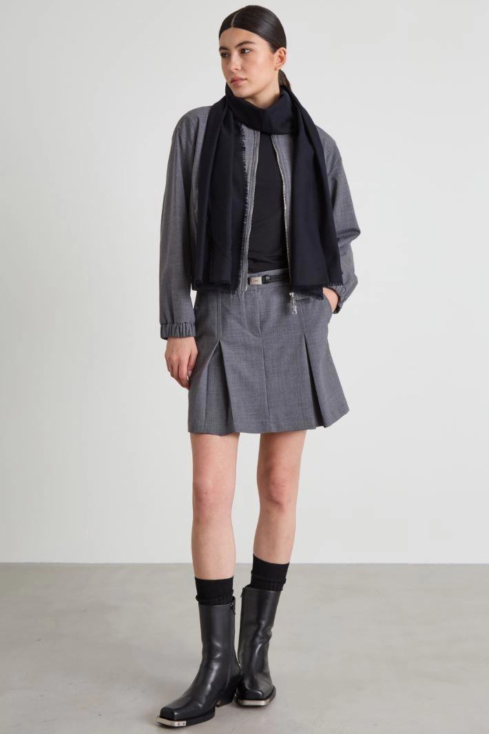 Short pleated skirt - GREY