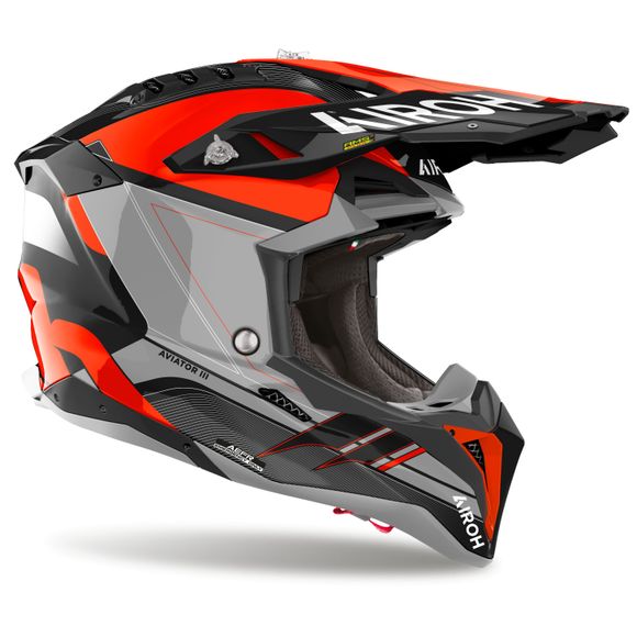 Casque cross Airoh AVIATOR 3 - SABER 2024 - OrangeRef : AR1342