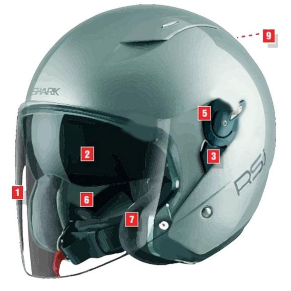 Shark RSJ Helmet Side Plate - BlackRef: sh1125 / fx11065pblktu