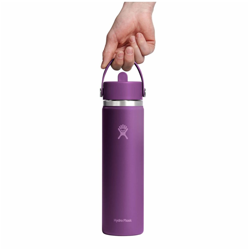 Hydro Flask 21oz Standard Mouth Insulated Bottle + Flex Straw Cap - 621ml - Beachplum Purple