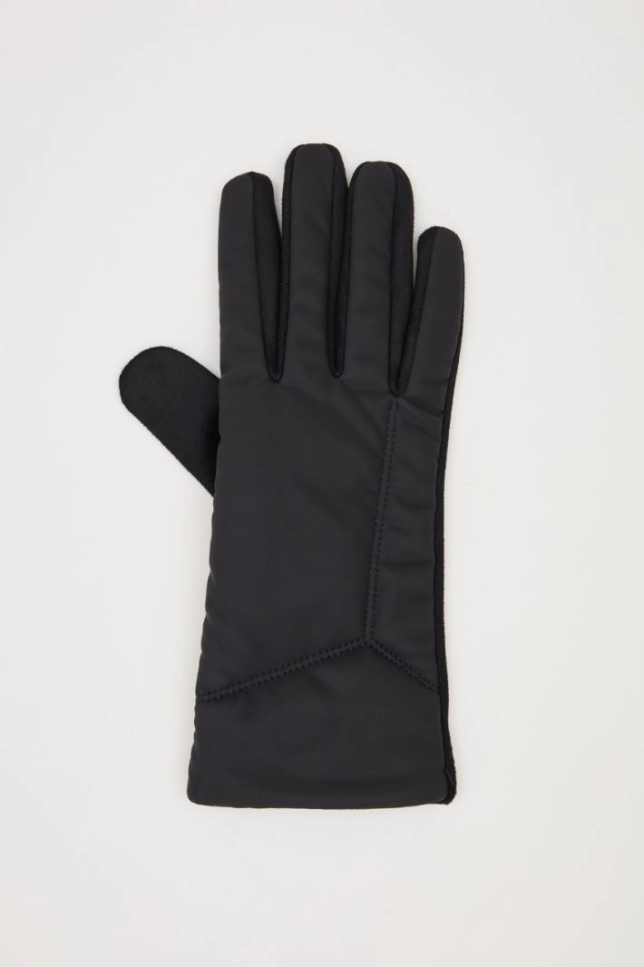 Waxed effect gloves - BLACK