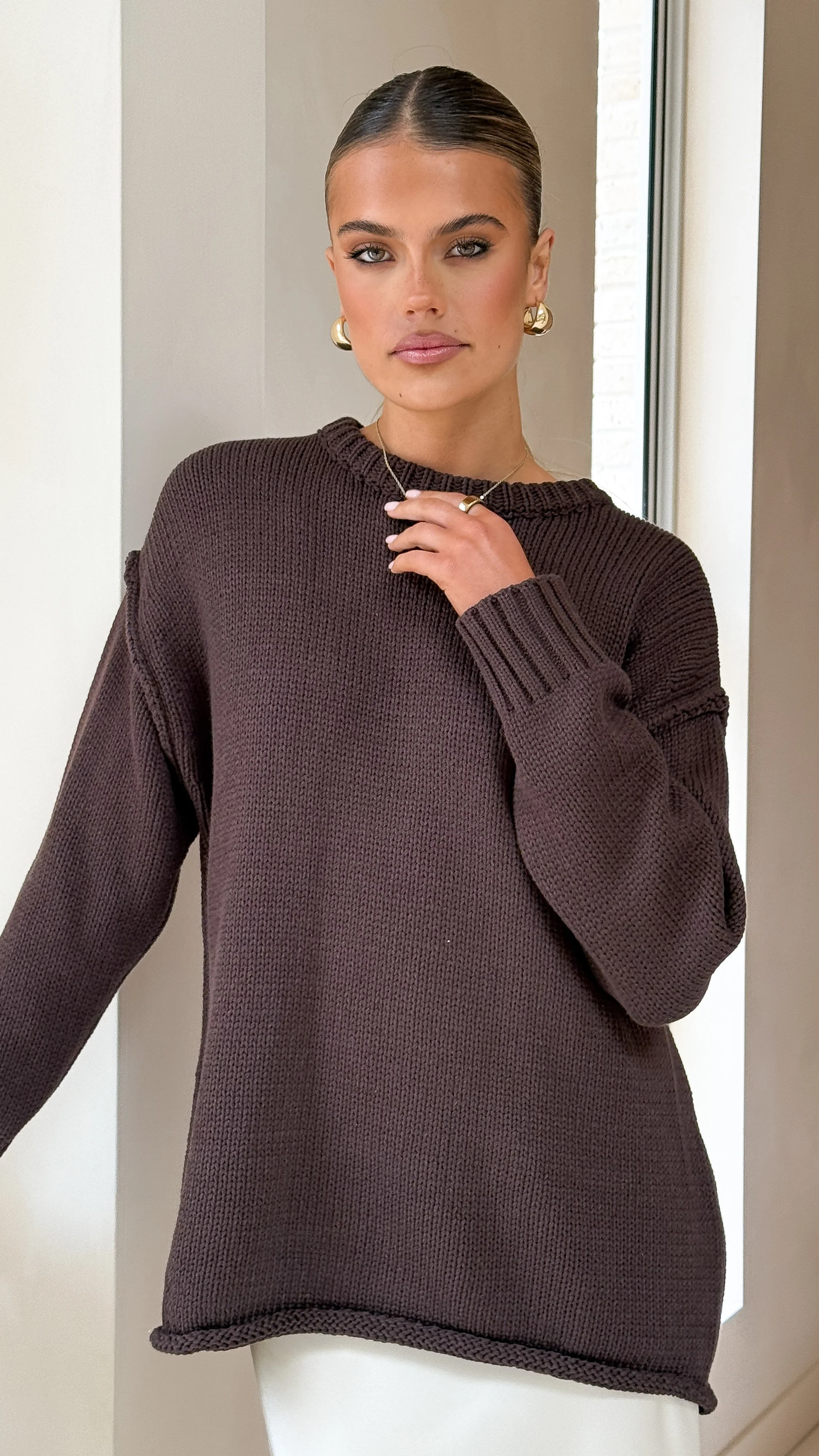 Delvine Knit Jumper - Chocolate
