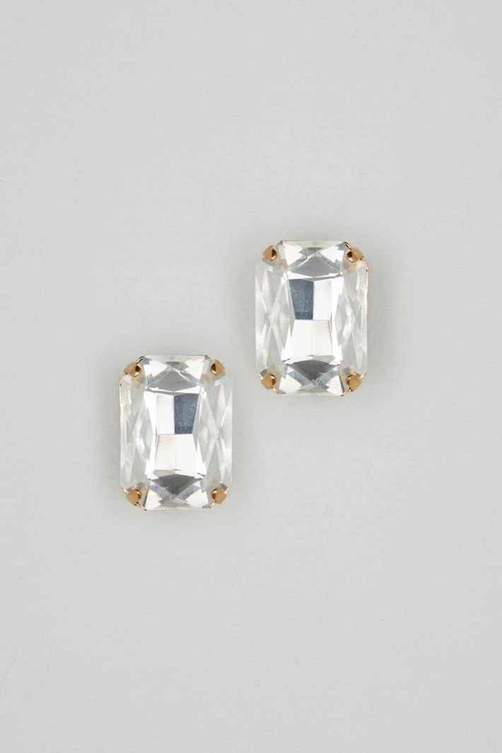 Macro rhinestone earrings - GOLD SILVER