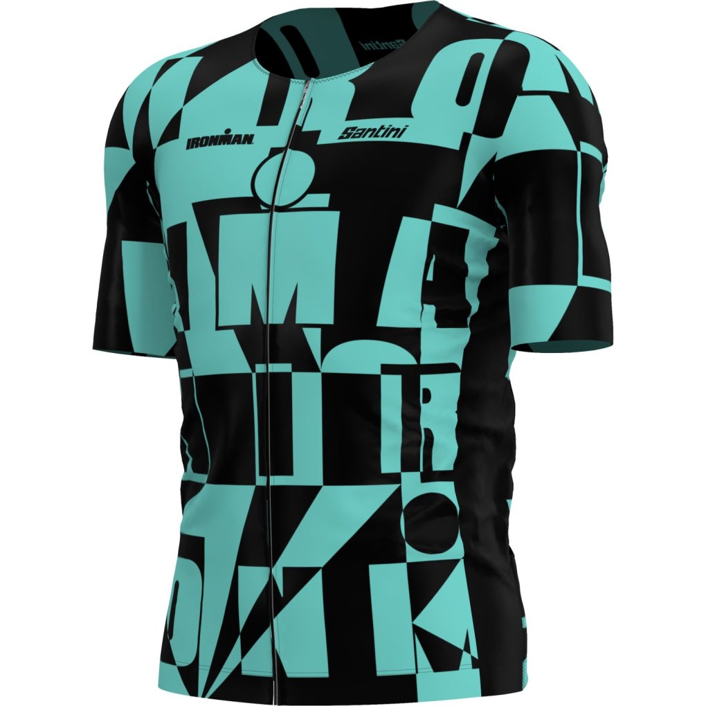 Santini Enigma IRONMAN Triathlon Jersey Men 4I63SS00ENIGM - acqua AC