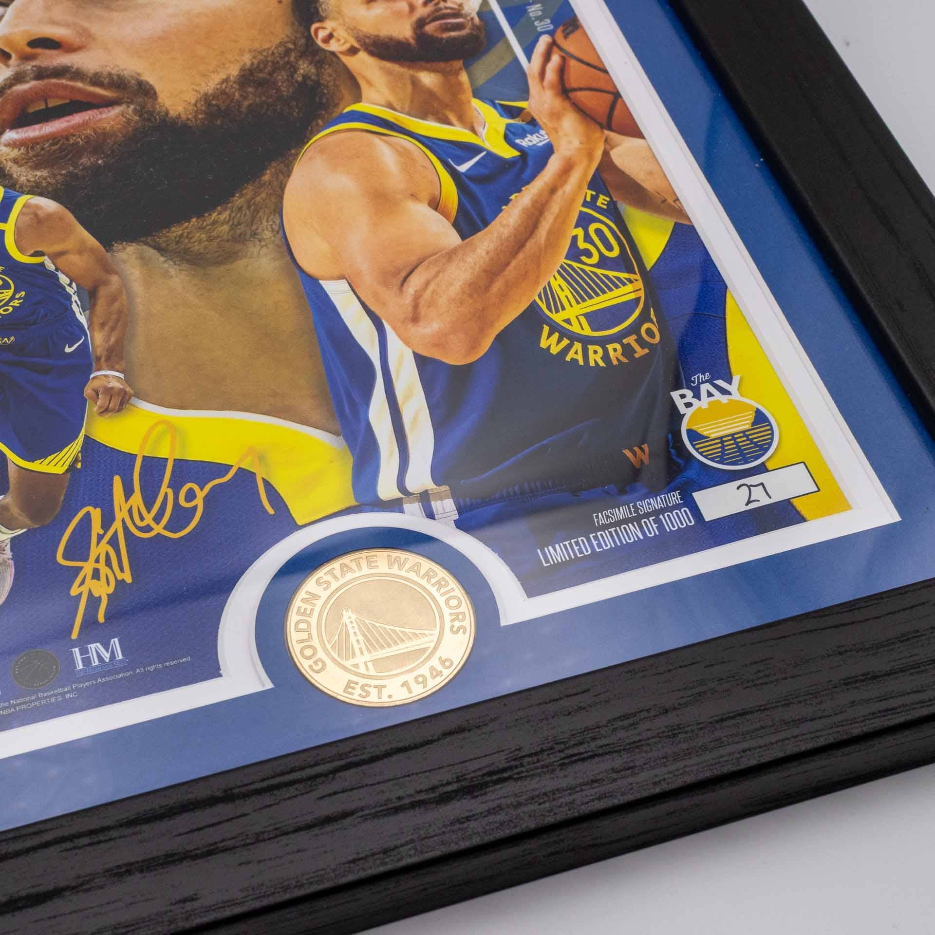 Stephen Curry Golden State Warriors Artist Proof Bronze Coin NBA Photo Frame