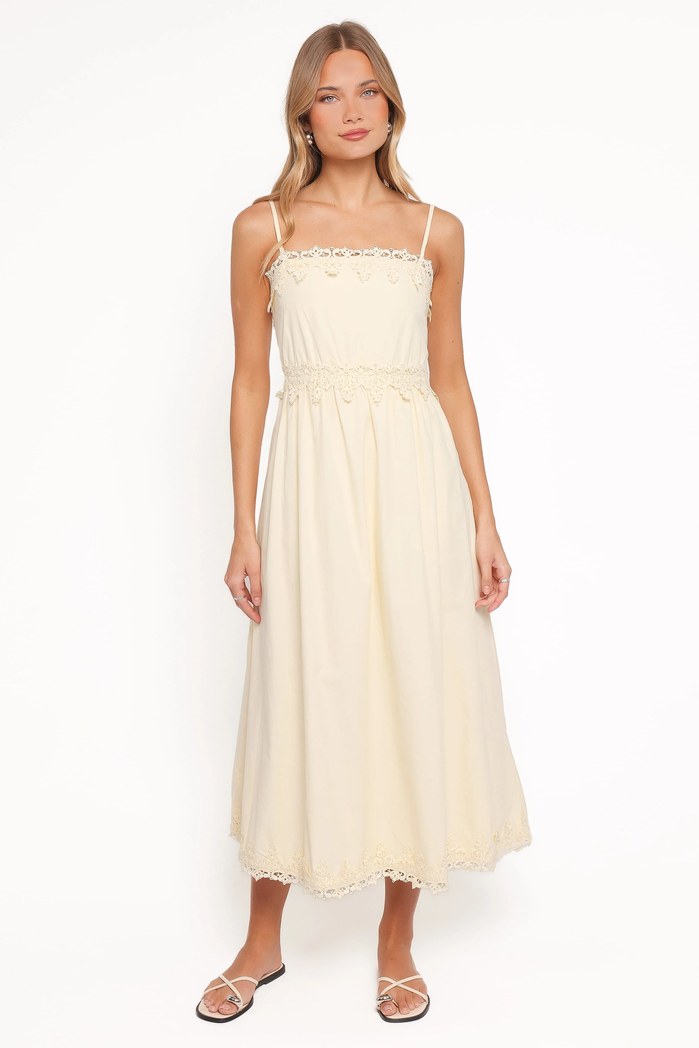 Kiana Midi Dress - Pale Yellow