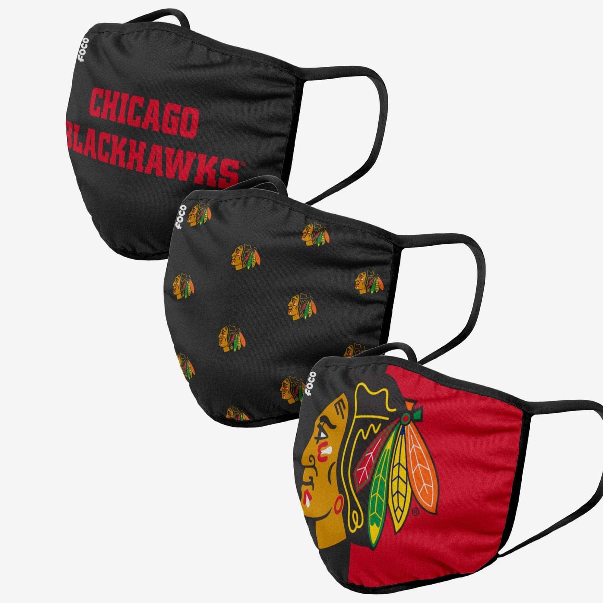 Chicago Blackhawks Face Covering NHL Face Mask (3-Pack)