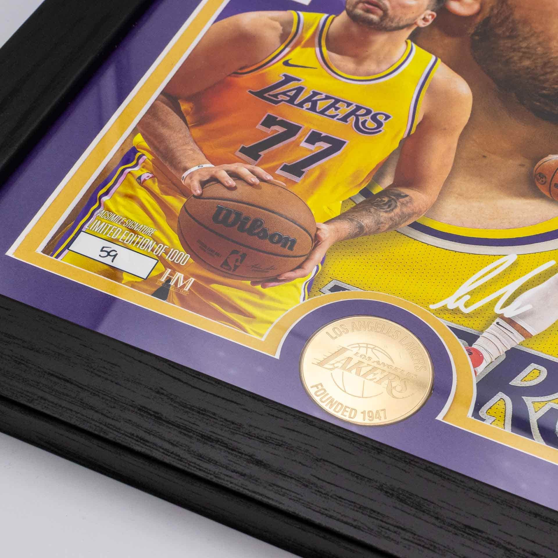 Luka Dončić Los Angeles Lakers Artist Proof Bronze Coin NBA Photo Frame