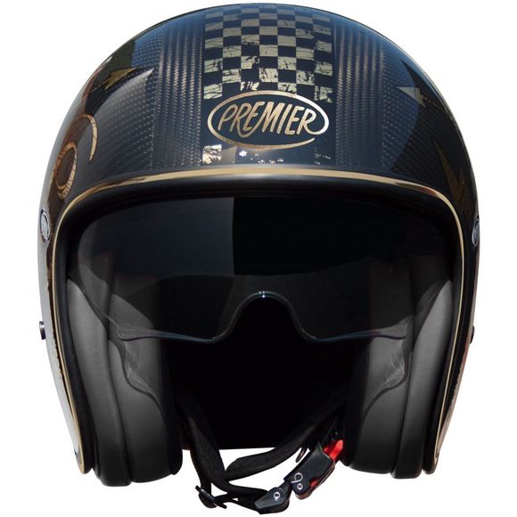 Casque jet Premier VINTAGE CARBON NX GOLD CHROME - Noir / JauneRef : PE0173