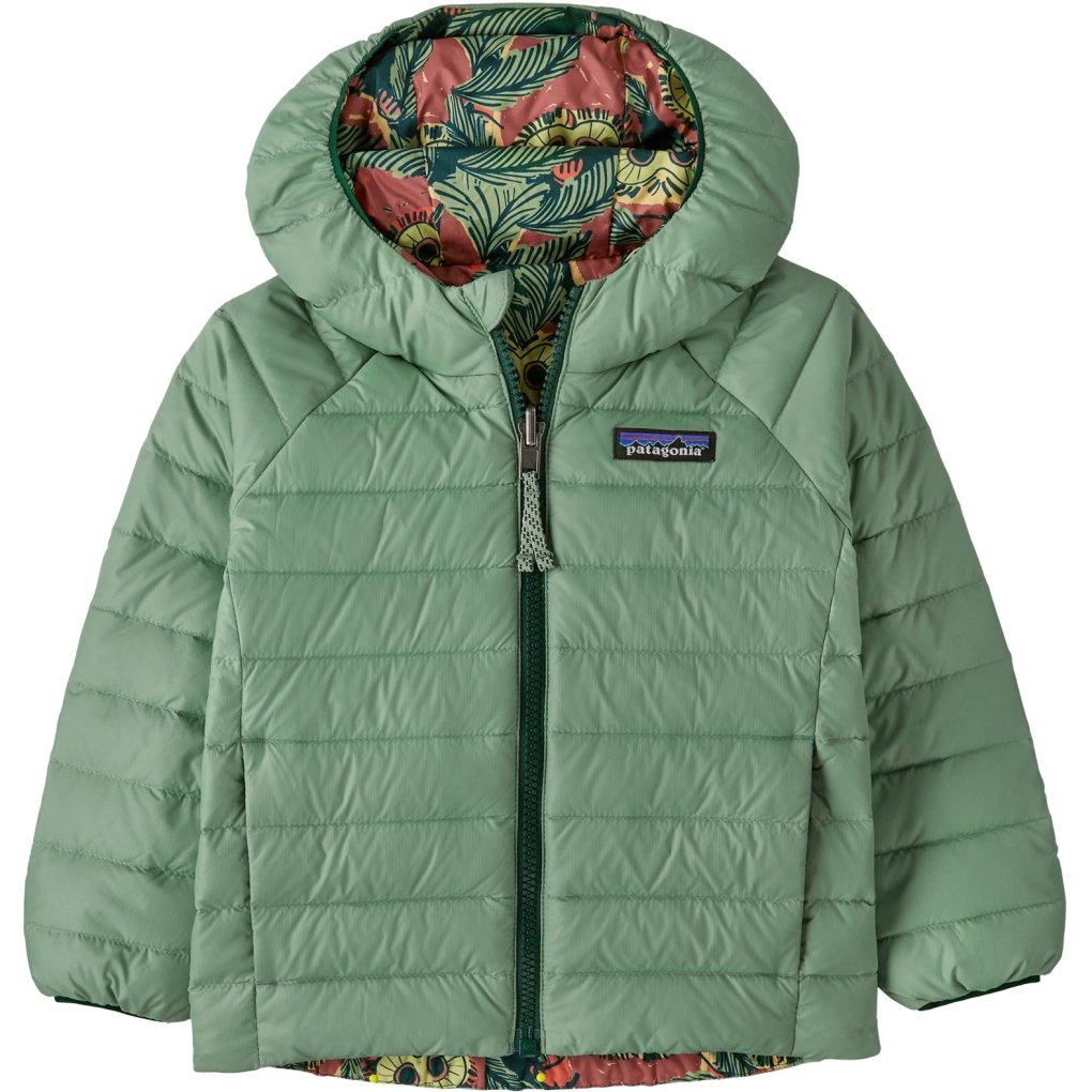 Patagonia Reversible Down Sweater Hoody Baby - Saw See Owl: Cascade Green