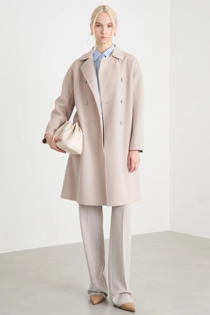 Double-breasted coat - BEIGE