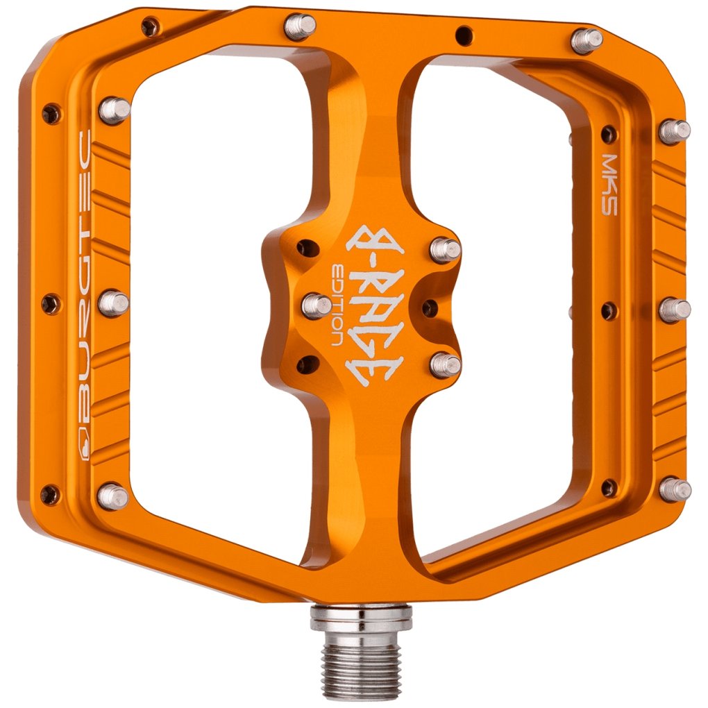 Burgtec Penthouse Flat MK5 Pedals - B-Rage Edition - Iron Bro Orange