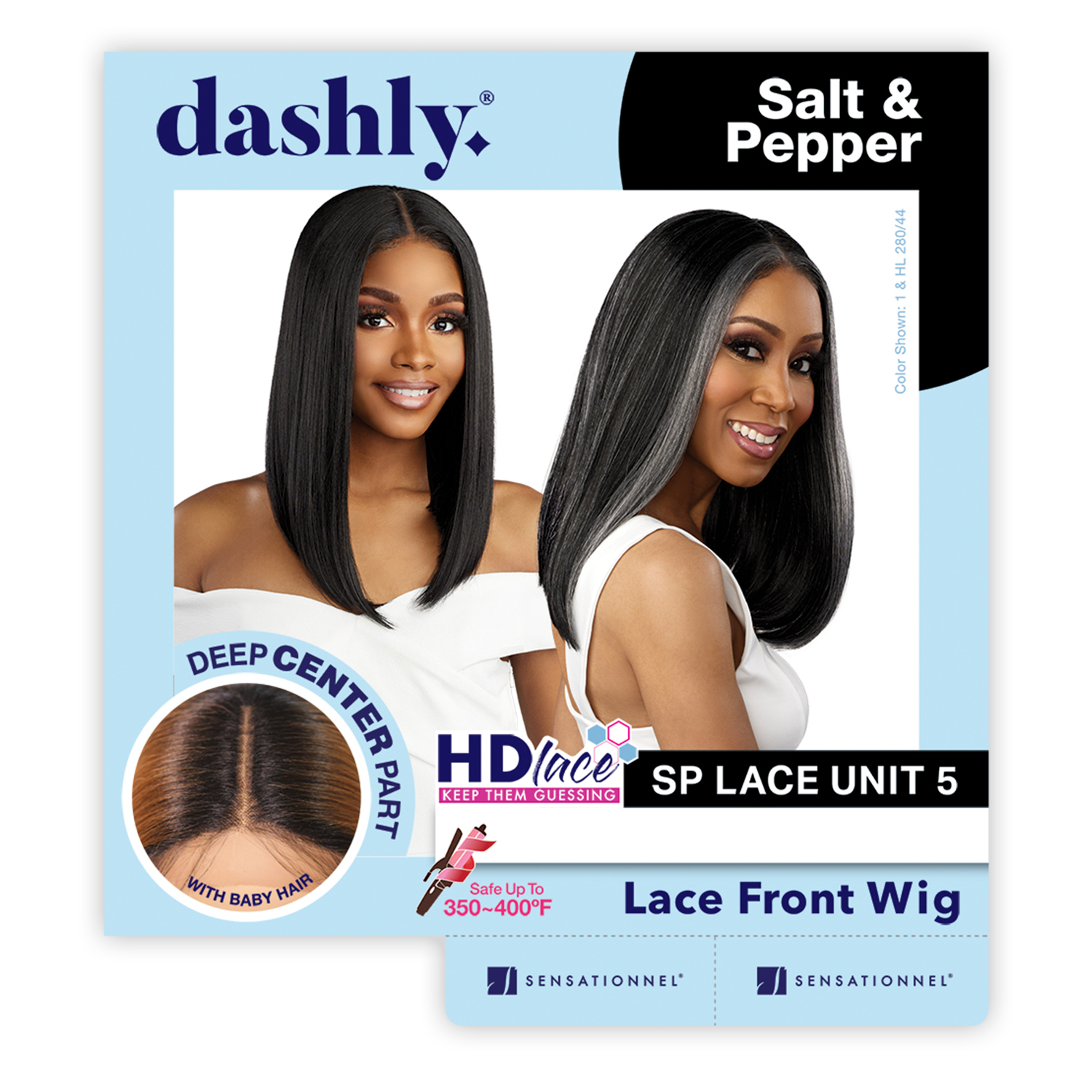 Sensationnel Dashly HD Lace Front Wig Salt N Pepper SP Unit 5