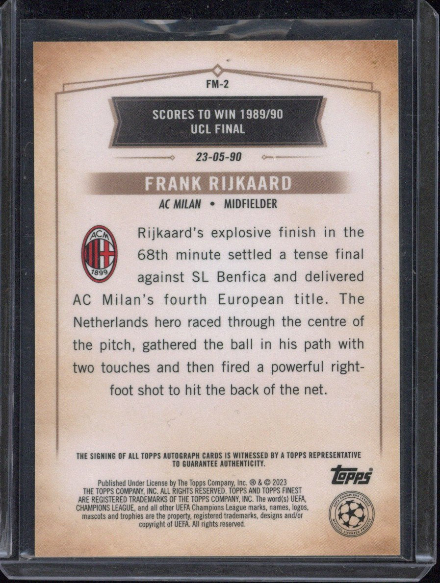 2022-23 Topps Finest UEFA FRANK RIJKAARD Finest Moments Auto 78/100 #FM-2