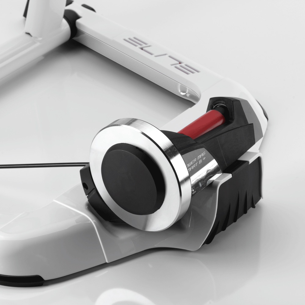 Elite Qubo Power Mag Smart B+ - Wheel On Cycletrainer - white/red