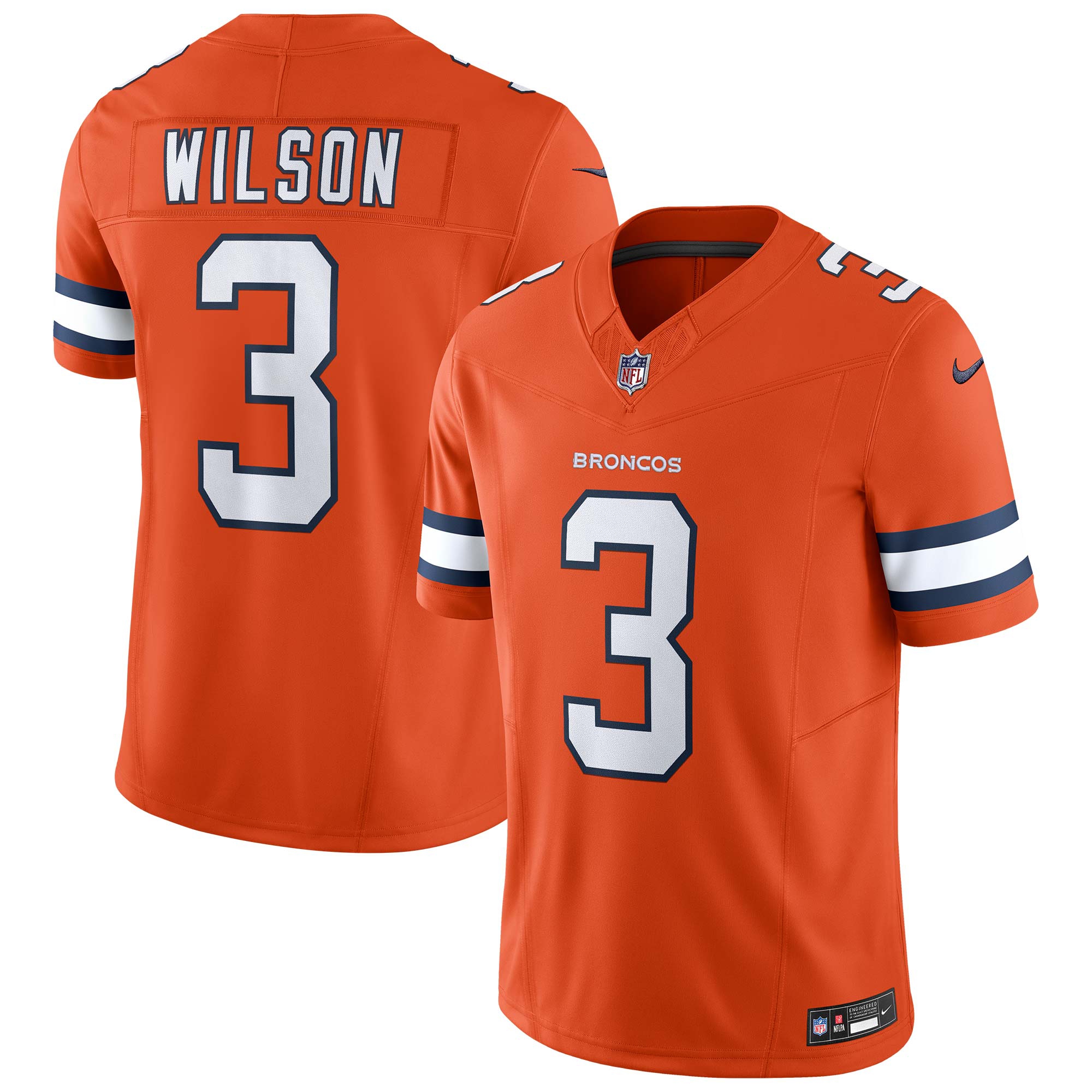 Russell Wilson #3 Denver Broncos Alternate Nike Vapor F.U.S.E. Limited NFL Jersey Orange