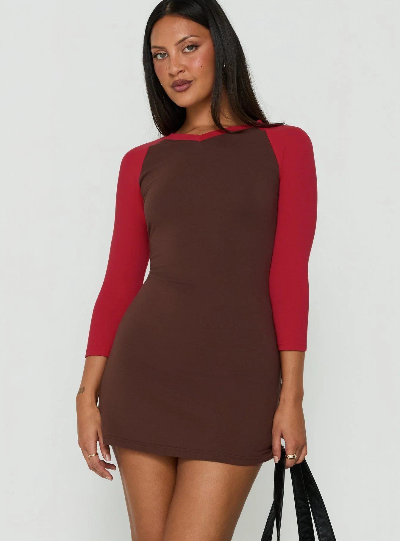 Kipp Raglan Rib V Neck Mini Dress Multi