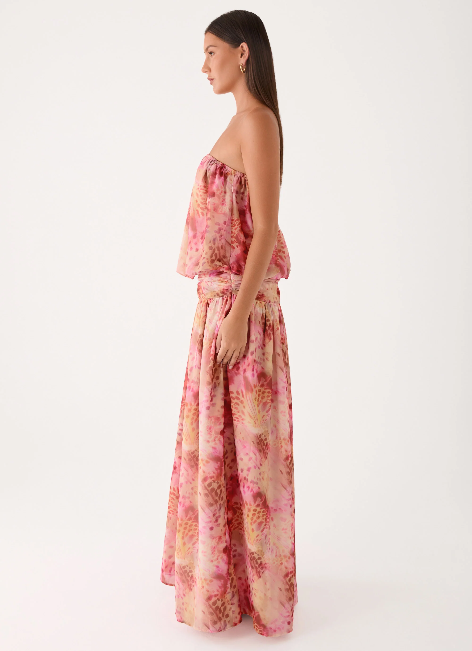 Lioras Strapless Maxi Dress - Botanic Cheetah