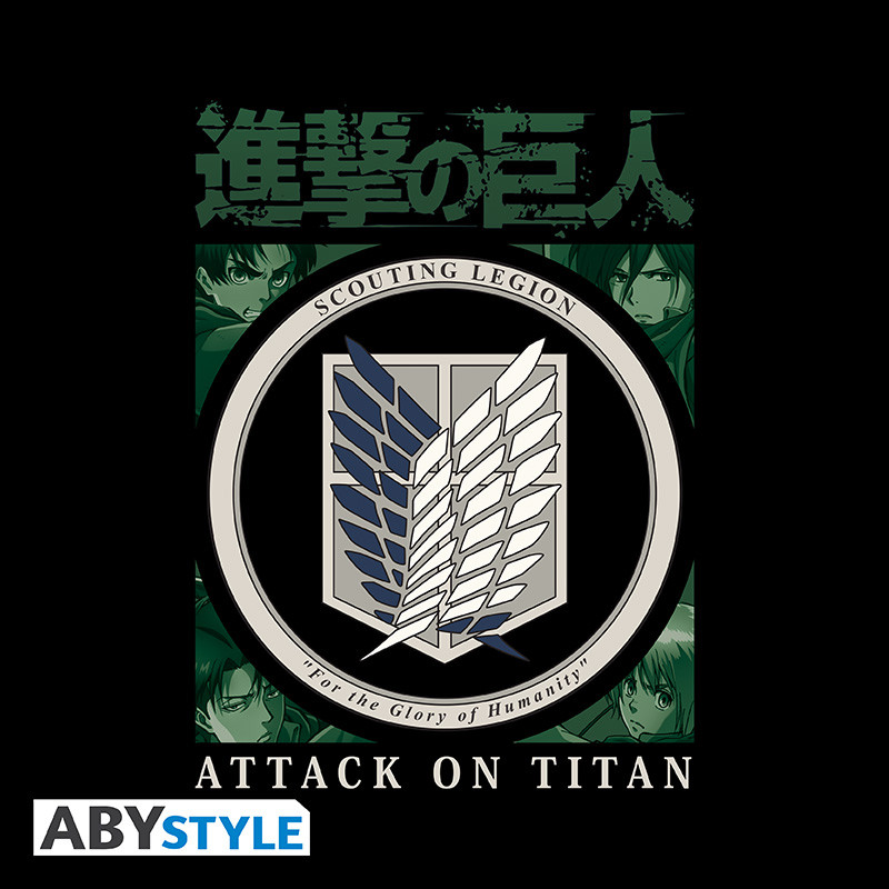 ATTACK ON TITAN Unisex black Tshirt Scout Legion