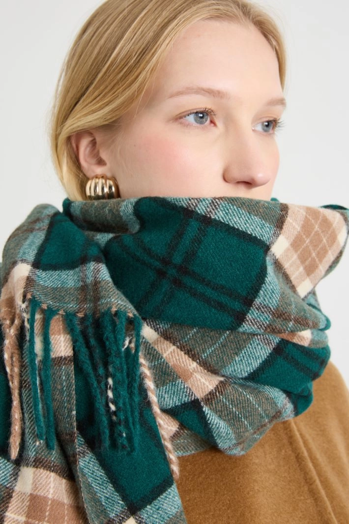 Yarn-dyed scarf - GREEN