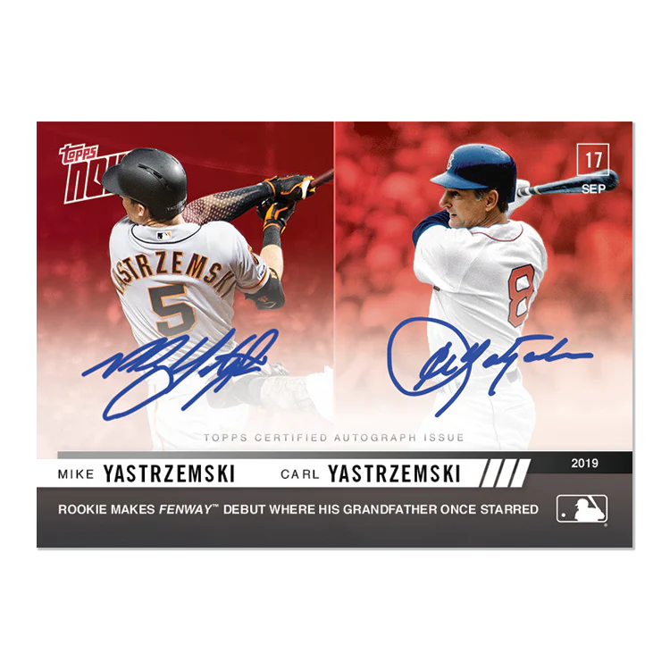 On-Card Auto # to 10 - Yastrzemski/Yastrzemski - MLB TOPPS NOW® Card 855D