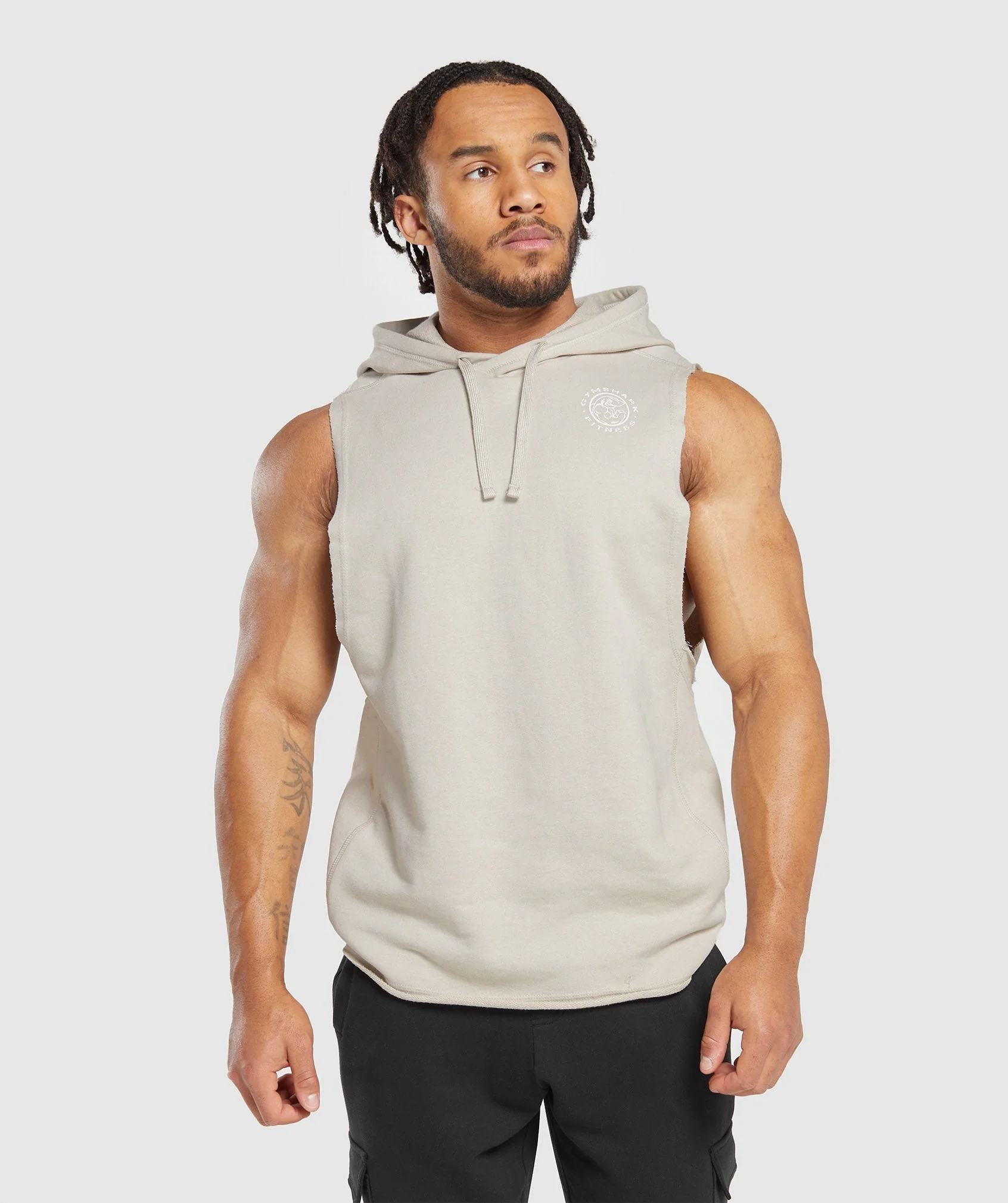 Legacy Drop Arm Hoodie Pebble Grey