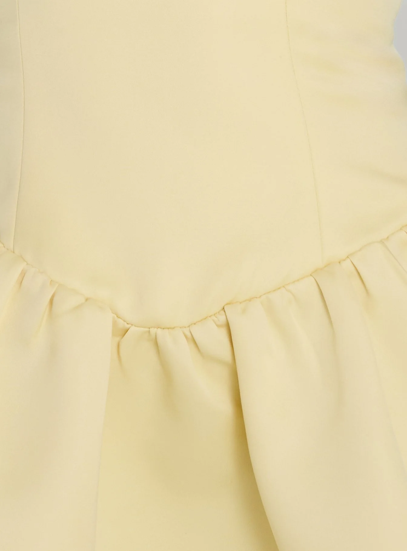 Soft Bloom Drop Waist Strapless Mini Dress Yellow