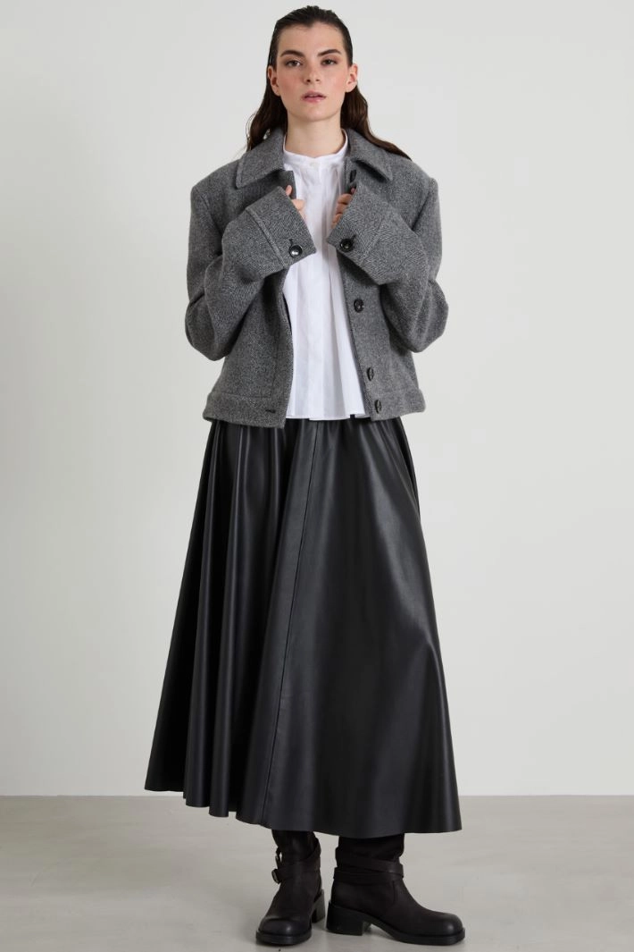 Short chevron coat - GREY