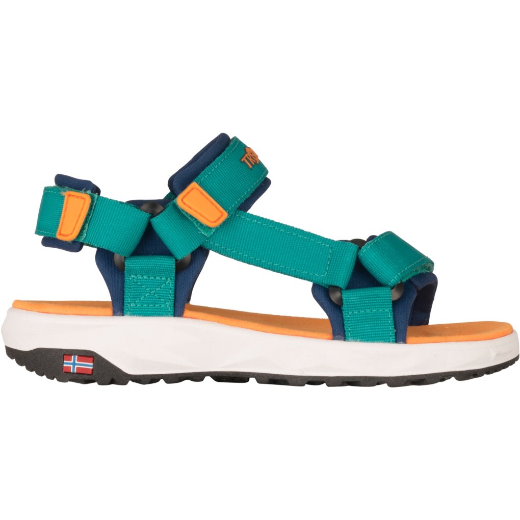 Trollkids Lysefjord Sandal Kids - Sea Green/Madeira Blue/Sahara Sunset